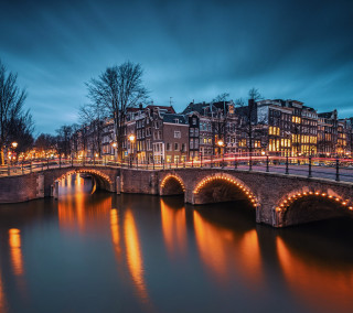 Bridge river lights night city 4 - arie smit free wallpaper