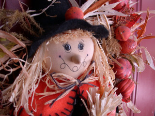 Scarecrow doll hay wreath corn 4 - figurine free wallpaper