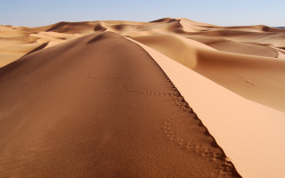 Desert sand dunes heart drawn 2 - sand free wallpaper