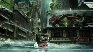 City street sign buildings digital - building free wallpaper