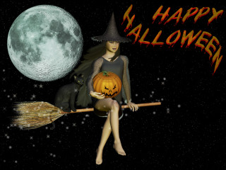 Woman sitting broom cat full - a broom free wallpaper