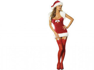 Santa costume woman antenlers christmas - detail free wallpaper