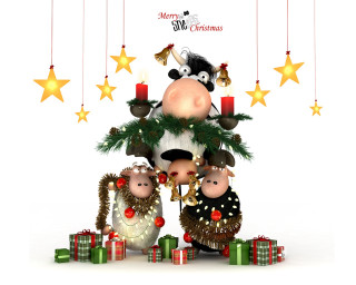 Animals christmas decorations candles white 2 - a couple of animals free wallpaper