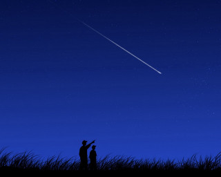 People field plane night star - two person free wallpaper