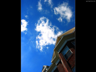 Building clock sky clouds background - benoit b. mandelbrot free wallpaper