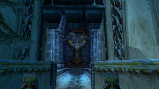 Hallway statue snow covered floor - dai jin free wallpaper