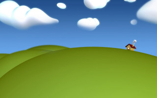 House hill clouds sky hill - chiho aoshima free wallpaper