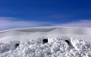 Snowy hill blue sky clouds - hill free wallpaper