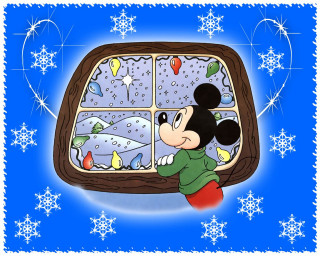 Mickey window snowflakes stars naive 2 - a mickey mouse free wallpaper