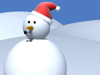 Snowman santa hat snow winter - a snowman free wallpaper