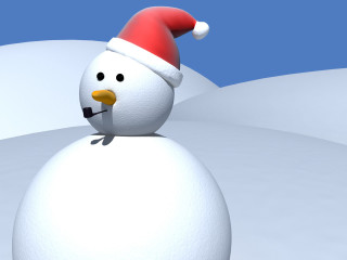 Snowman santa hat snow blue - a snowman free wallpaper