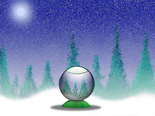 Snow globe green base snow 4 - bright free wallpaper