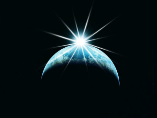 Sun earth dark sky black - a blue earth free wallpaper