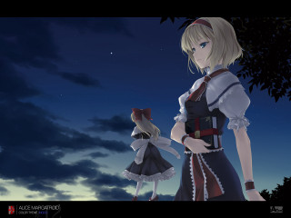 Girl moon tree night blue - darkness free wallpaper