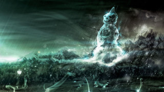 Cat hill sky clouds digital - art free wallpaper for desktop