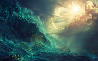 Ship wave background foreground painting - a painting of a ship free wallpaper