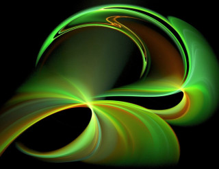 Green yellow swirl black background 4 - fluorescent free wallpaper