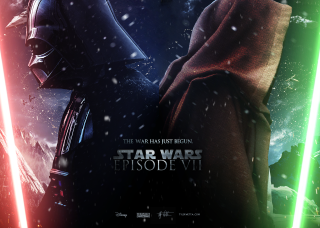 Star wars couple lightsabers helmets - movie poster free wallpaper