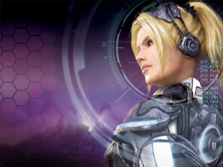 Woman headphones futuristic background clock - a futuristic woman free wallpaper