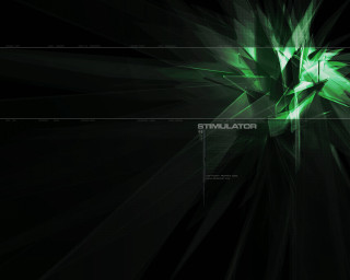 Green black background large flower 2 - deconstructivism free wallpaper