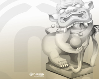 Lion statue large head tail - emperor huizong of song free wallpaper
