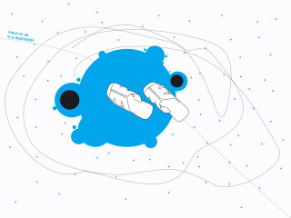 Blue circle black dots white 3 - an illustration of free wallpaper