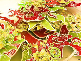 Cut out paper red green 4 - paper free wallpaper