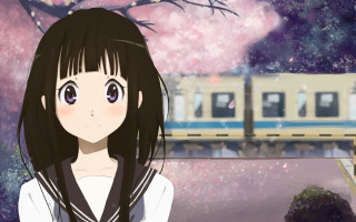 Girl long hair train station - aguri uchida free wallpaper