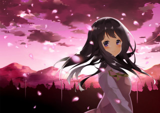 Girl pink dress pink sky - a pink sky free wallpaper