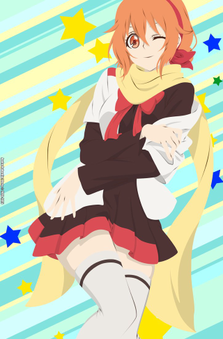 Woman dress scarf arms crossed - an anime drawing free wallpaper