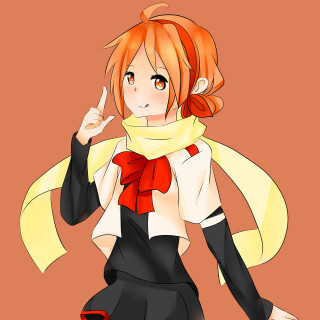 Orange hair scarf anime school - a cartoon character free wallpaper