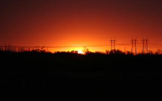 Sunset power lines red sky 2 - free sunset wallpaper