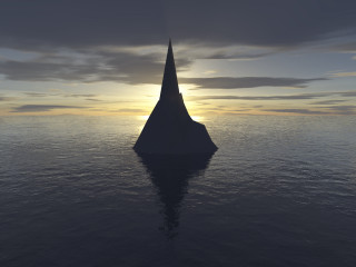 Tall tower ocean sunset reflection - tall tower free wallpaper