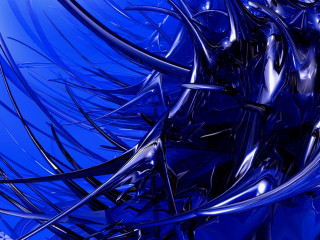 Blue abstract background lines curves 2 - biomechanical free wallpaper