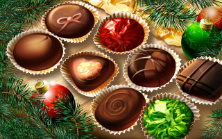Chocolates table christmas tree wine - clara peeters free wallpaper