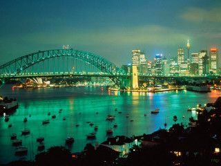 City skyline bridge river boats 5 - the water free wallpaper