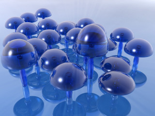 Blue glass balls table background 5 - ray free wallpaper