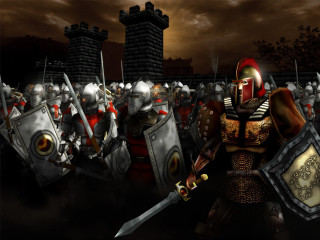 Knights castle night dark sky - a group of knights free wallpaper