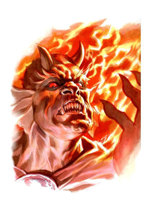 Demon drawing flames background white - the background of the image free wallpaper