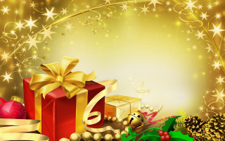Christmas background presents decorations gold - a gold background free wallpaper