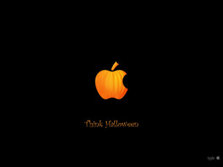 Apple logo yellow apple orange - the bottom of the image free wallpaper