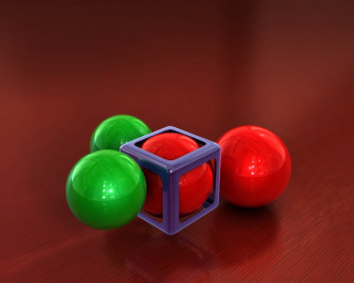 Red green object on table - object free wallpaper