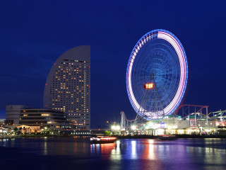 Ferris wheel night city river 11 - a ferris wheel free wallpaper