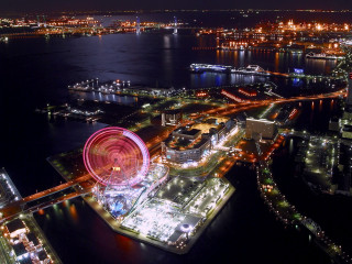 Ferris wheel night city river 6 - a ferris wheel free wallpaper
