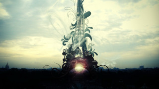 Tall tower clock sky clouds - a tall tower free wallpaper