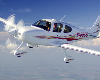 Small white plane blue sky 2 - cgstudio free wallpaper