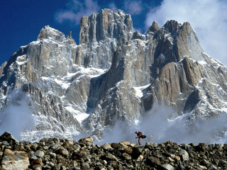Man hiking rocky mountain backpack 2 - ada hill walker free wallpaper