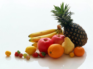 Fruit pile white table pineapple 4 - a white table next free wallpaper