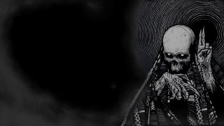 Skeleton knife black background spiral - a knife free wallpaper