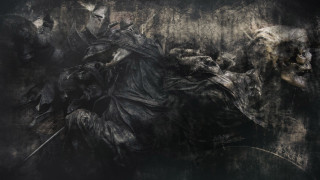 Man sword demon back painting - a detailed matte painting free wallpaper